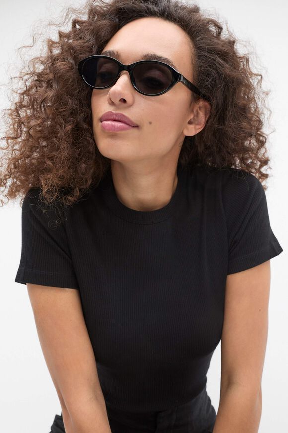 Core Australian Cotton Rib Tee  Black  hi-res