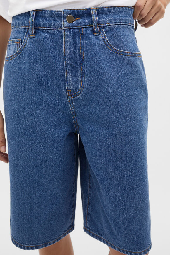 Longline Jean Short  Mid Indigo Denim  hi-res