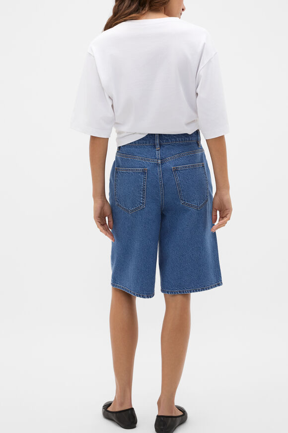 Longline Jean Short  Mid Indigo Denim  hi-res