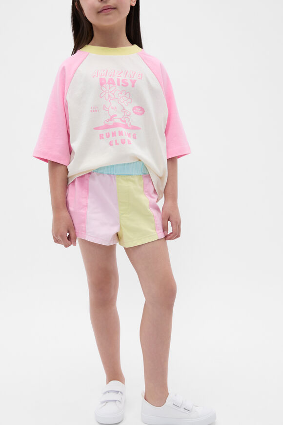 Colourblock Denim Short  Candy Pink  hi-res