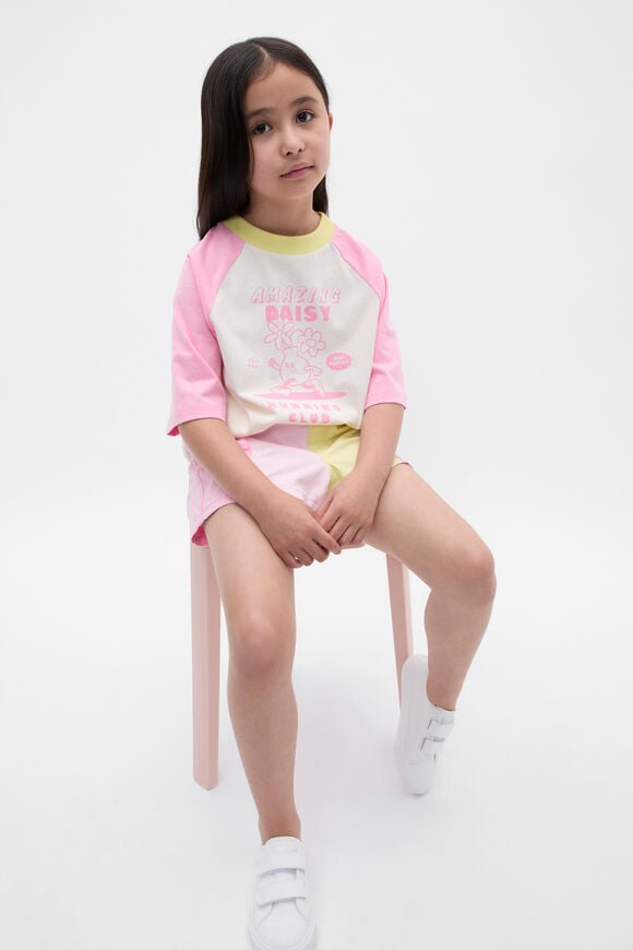 Colourblock Denim Short  Candy Pink  hi-res