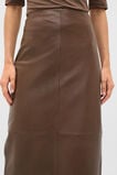 Leather Column Skirt  Chestnut  hi-res