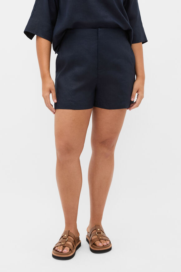 Core Linen High Rise Short  Twilight Blue  hi-res