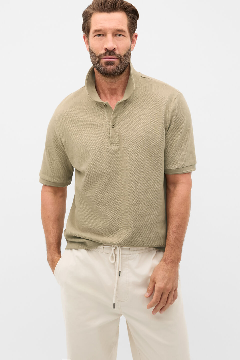 Pique Polo  Putty