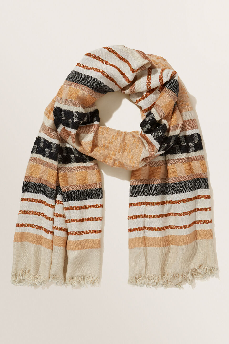 Stripe Scarf  Burnt Bronze