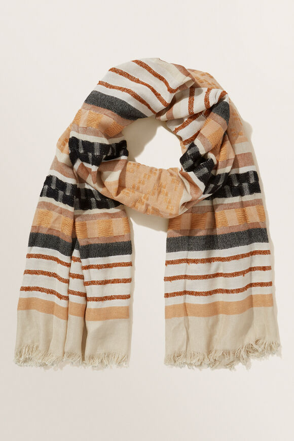 Stripe Scarf  Burnt Bronze  hi-res