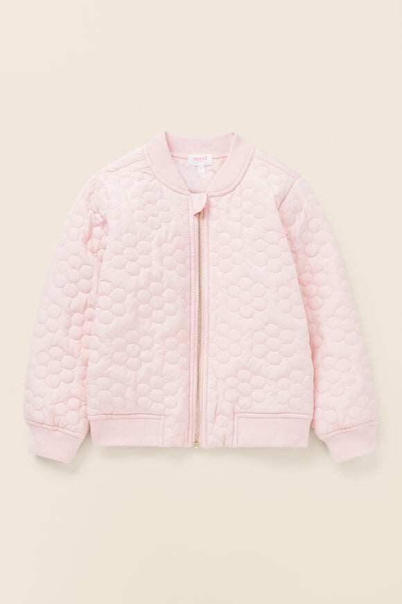 Quilted Daisy Bomber  Dusty Rose  hi-res