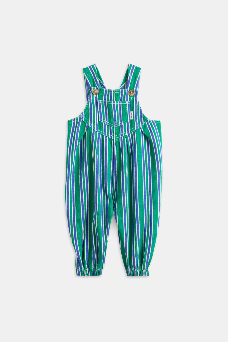 Multi Stripe Overall  Apple Green Stripe