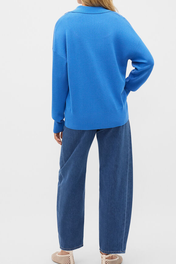 Relaxed Polo Knit  Blue Haven  hi-res