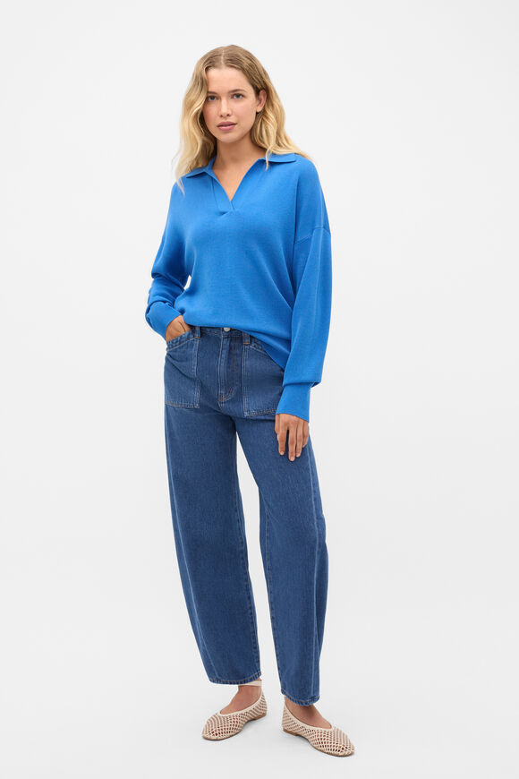Relaxed Polo Knit  Blue Haven  hi-res