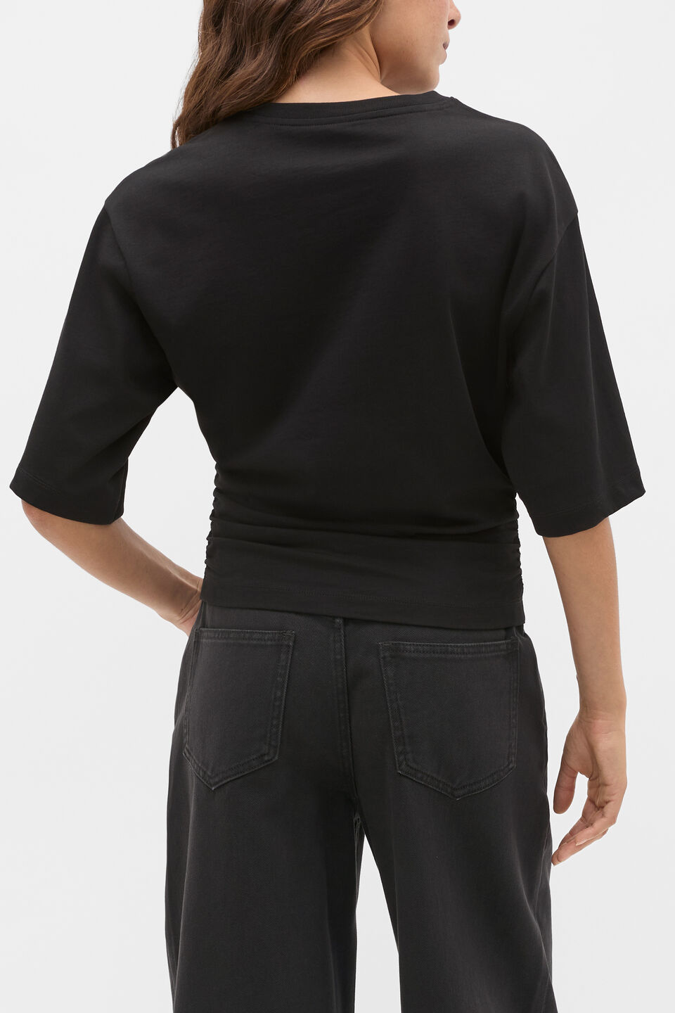 Waisted Crop Tee  Black