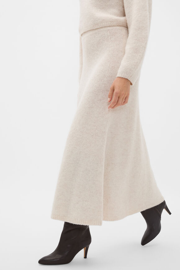 Luxe Fluffy Knit Skirt  Vanilla Cream Marle  hi-res