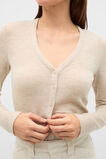 Australian Merino Cropped Cardigan  Cashew Cream Marle  hi-res