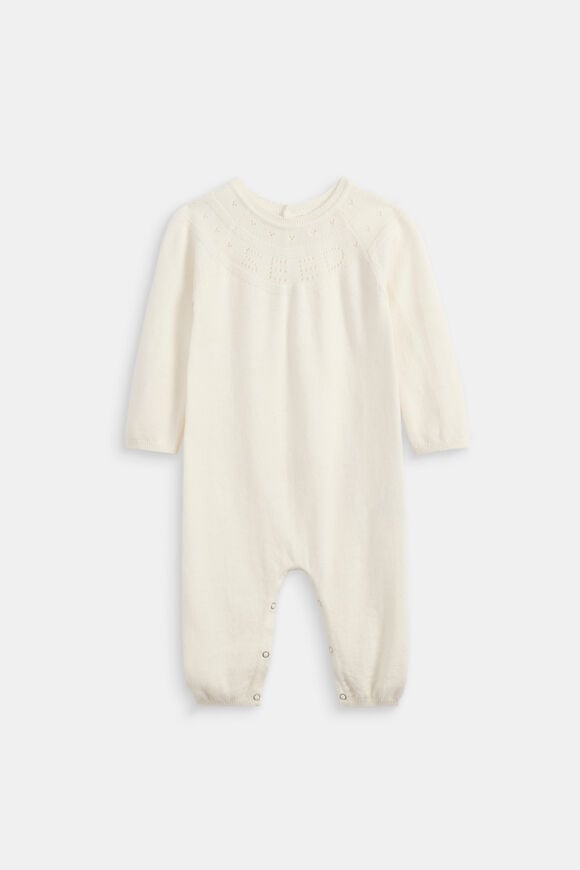 Pointelle Knit Jumpsuit  Classic Cream  hi-res