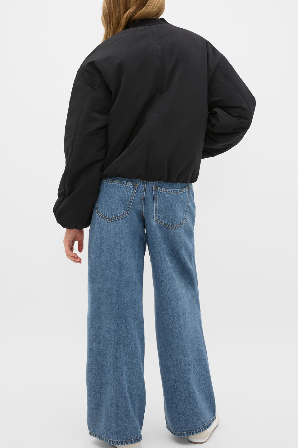 Elasticated Bomber Jacket  Black
