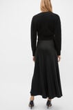 Satin Midi Skirt  Black  hi-res