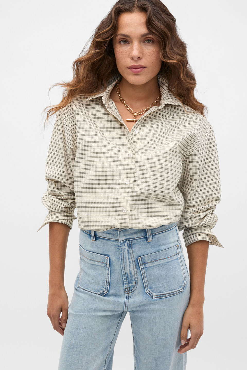 Mini Check Classic Shirt  Deep Forest Check