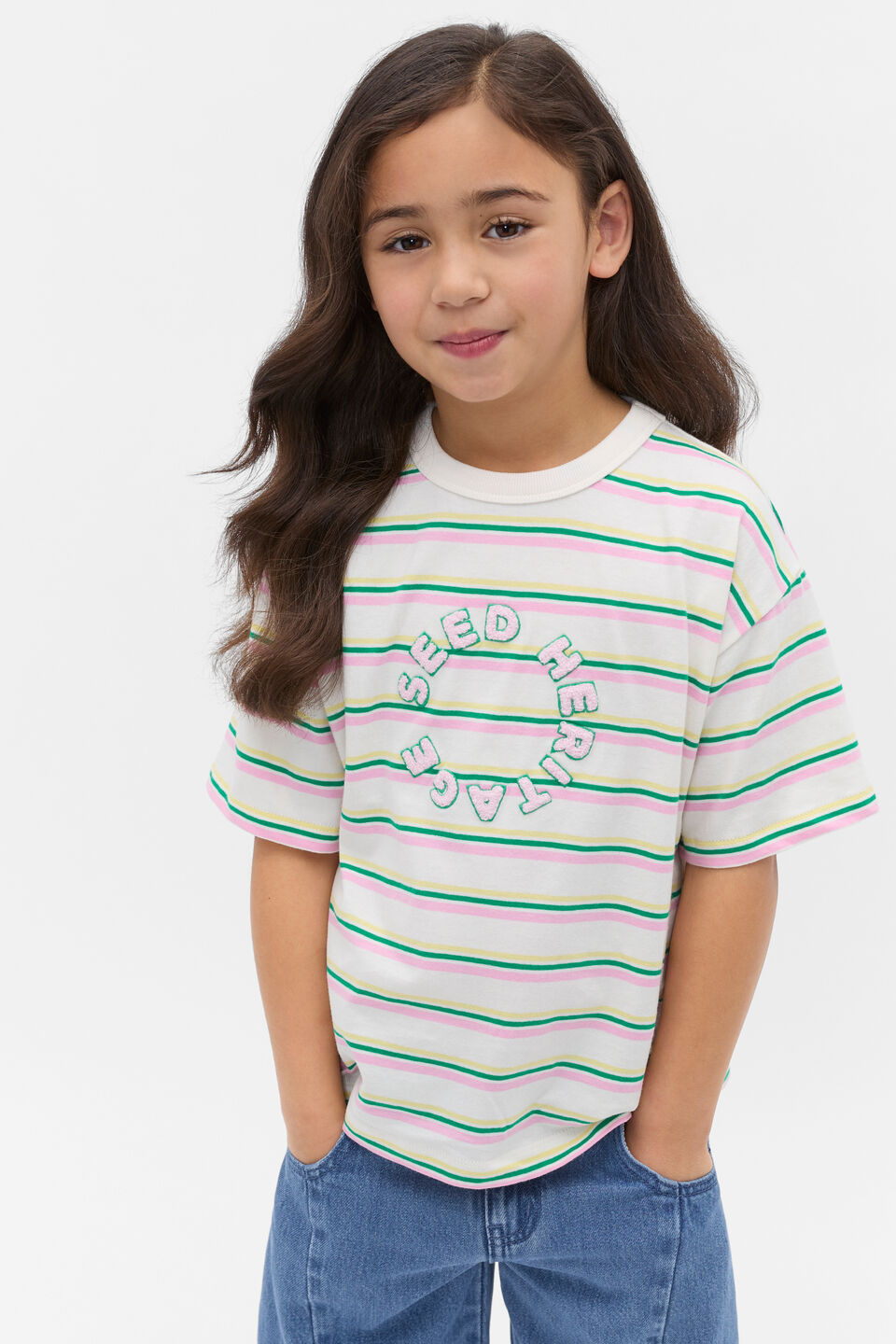 Multi Stripe Logo Tee  Multi