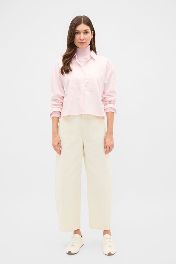 Cotton Cropped Shirt  Primrose Stripe  hi-res