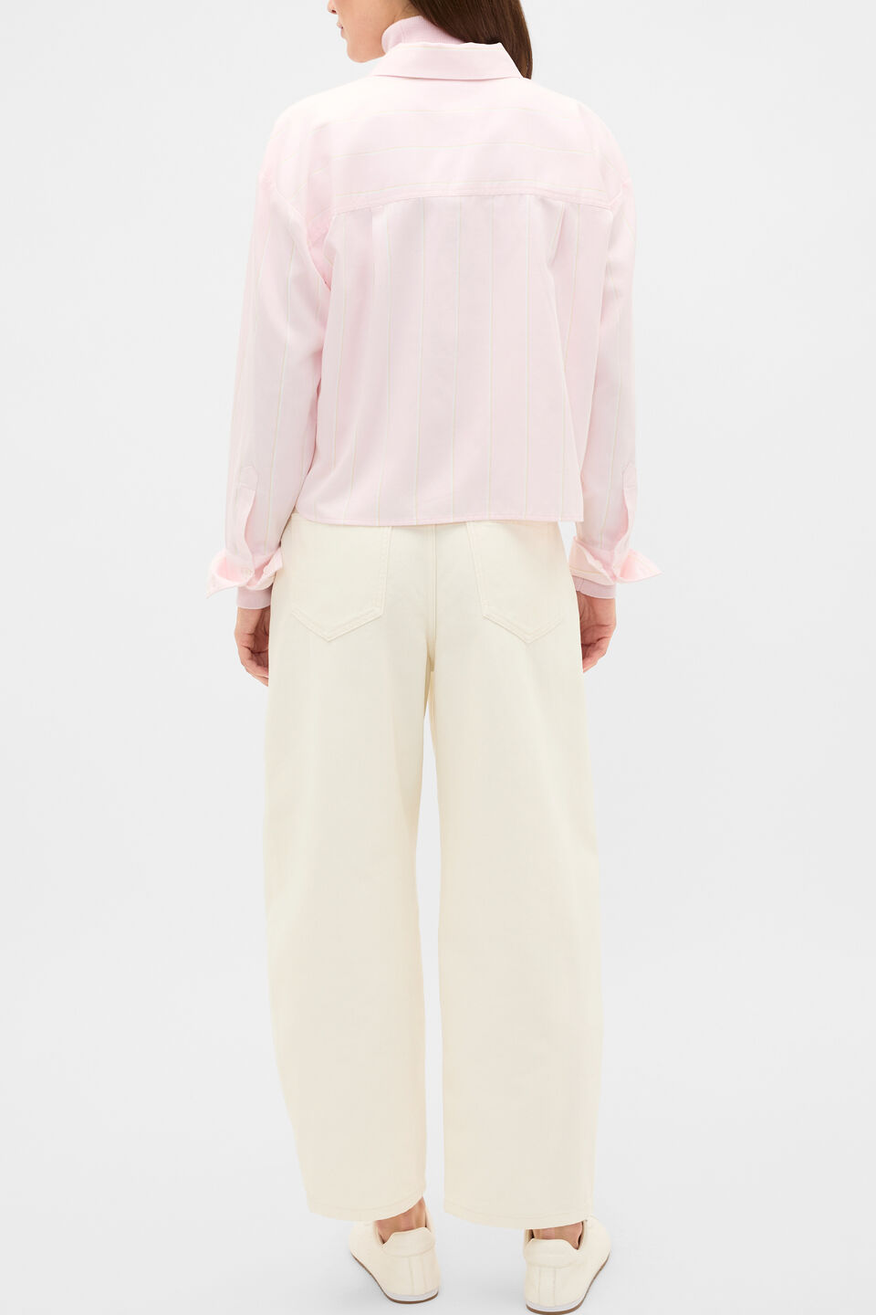 Cotton Cropped Shirt  Primrose Stripe