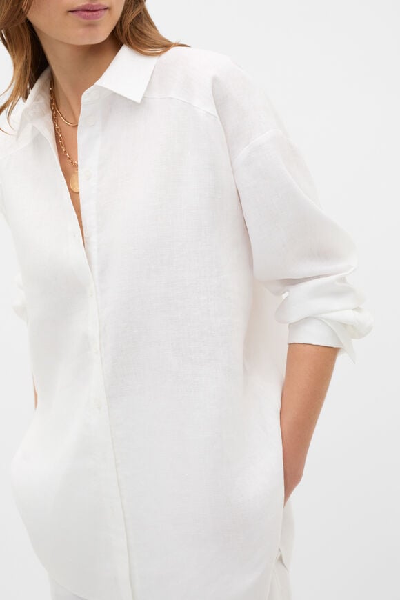 Core Linen Oversized Shirt  Whisper White  hi-res