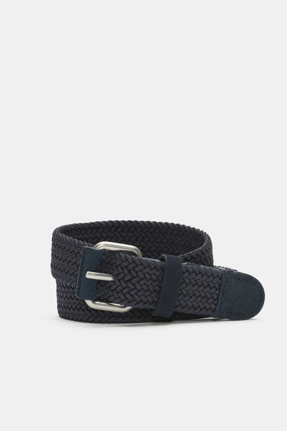 Braided Elastic Belt  Midnight Blue  hi-res