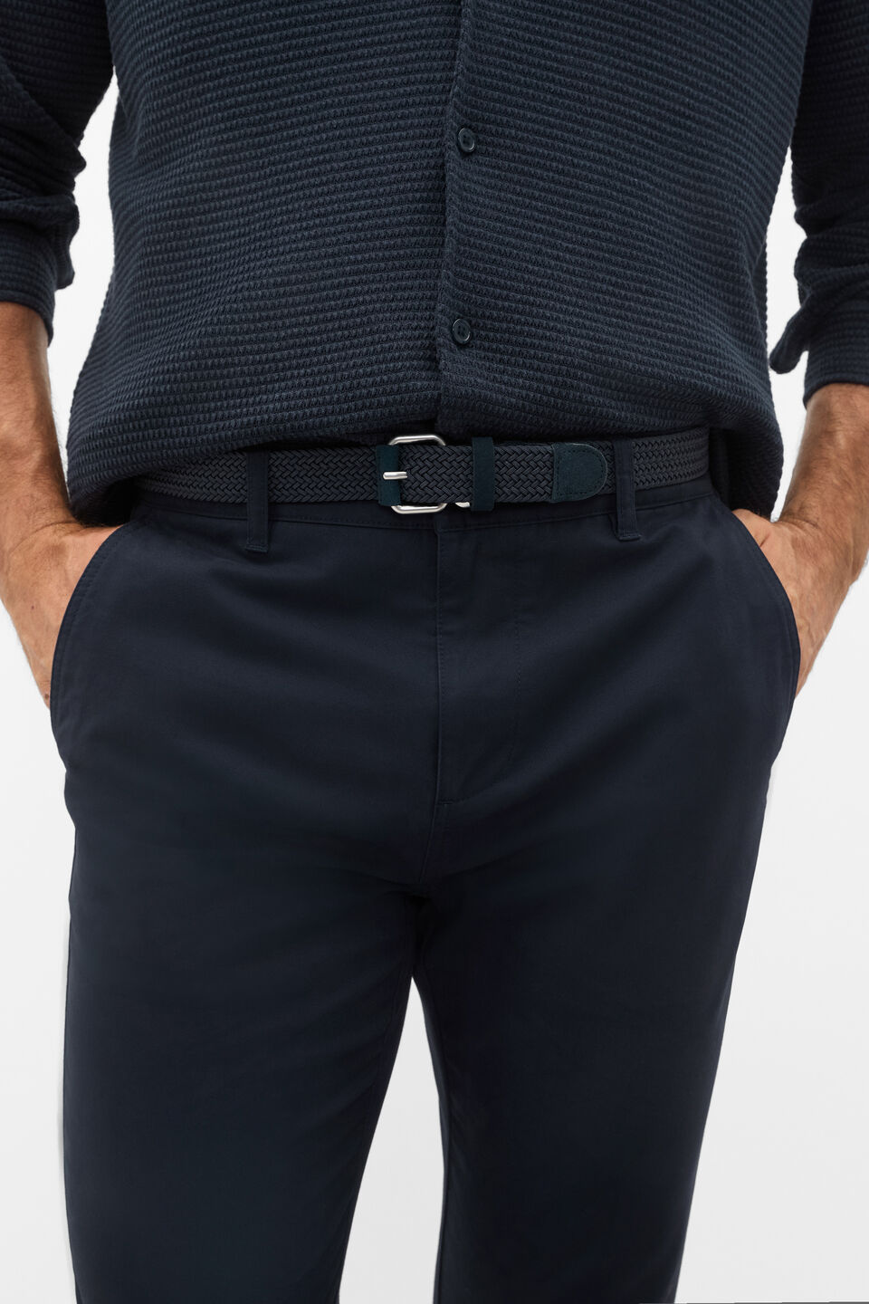 Braided Elastic Belt  Midnight Blue