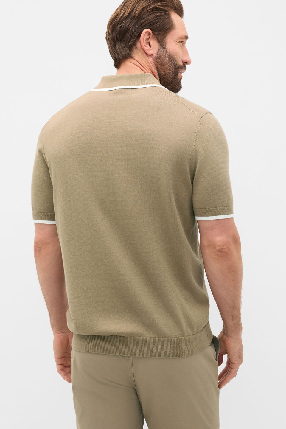 Cotton Rib Polo  Putty