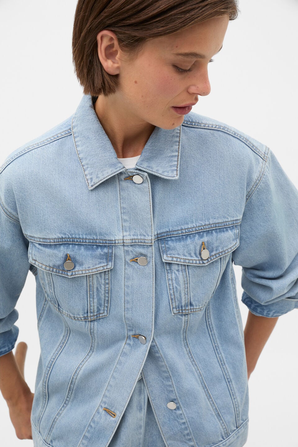 Classic Denim Jacket   Chalk Blue Wash