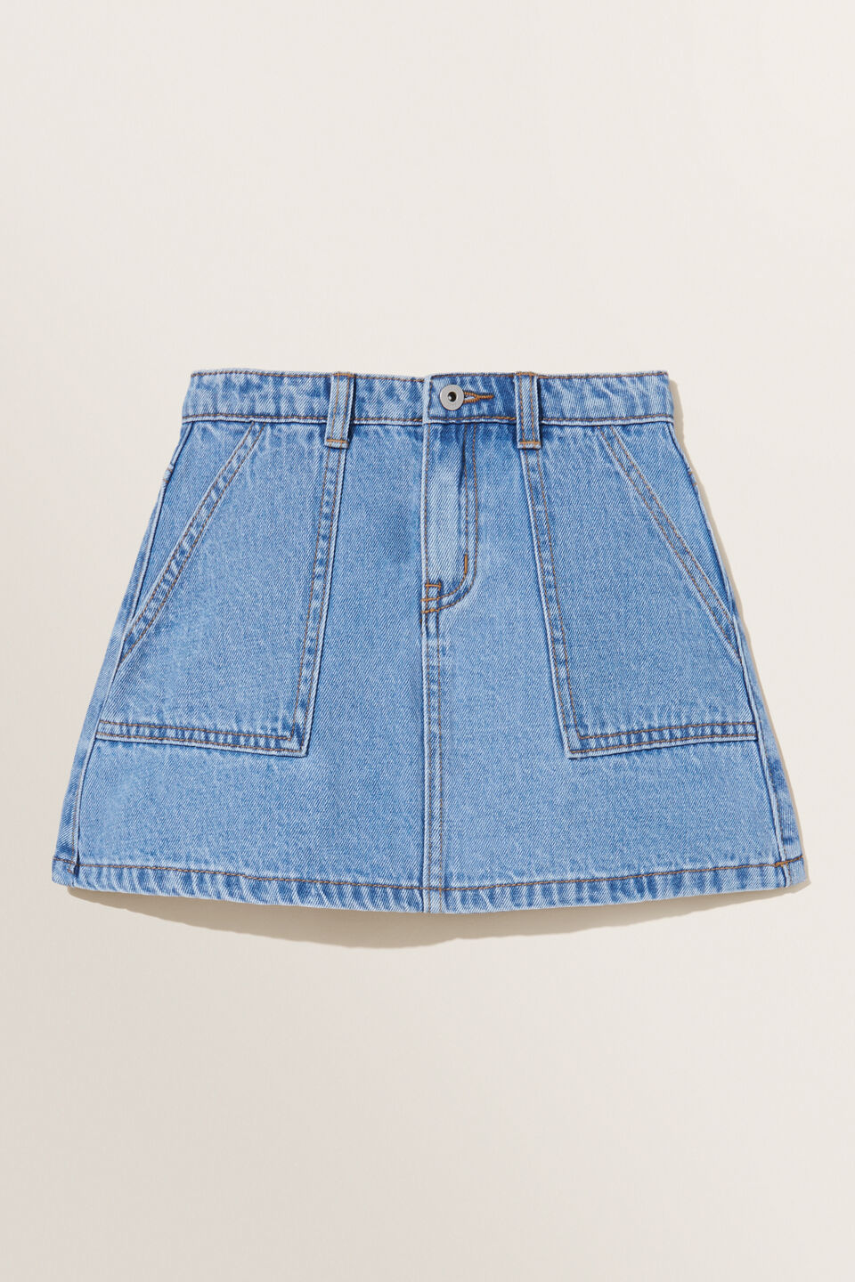 Denim Skirt  Mid Wash