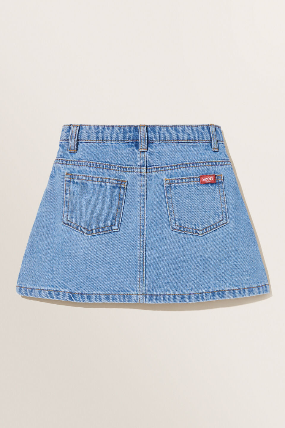 Denim Skirt  Mid Wash