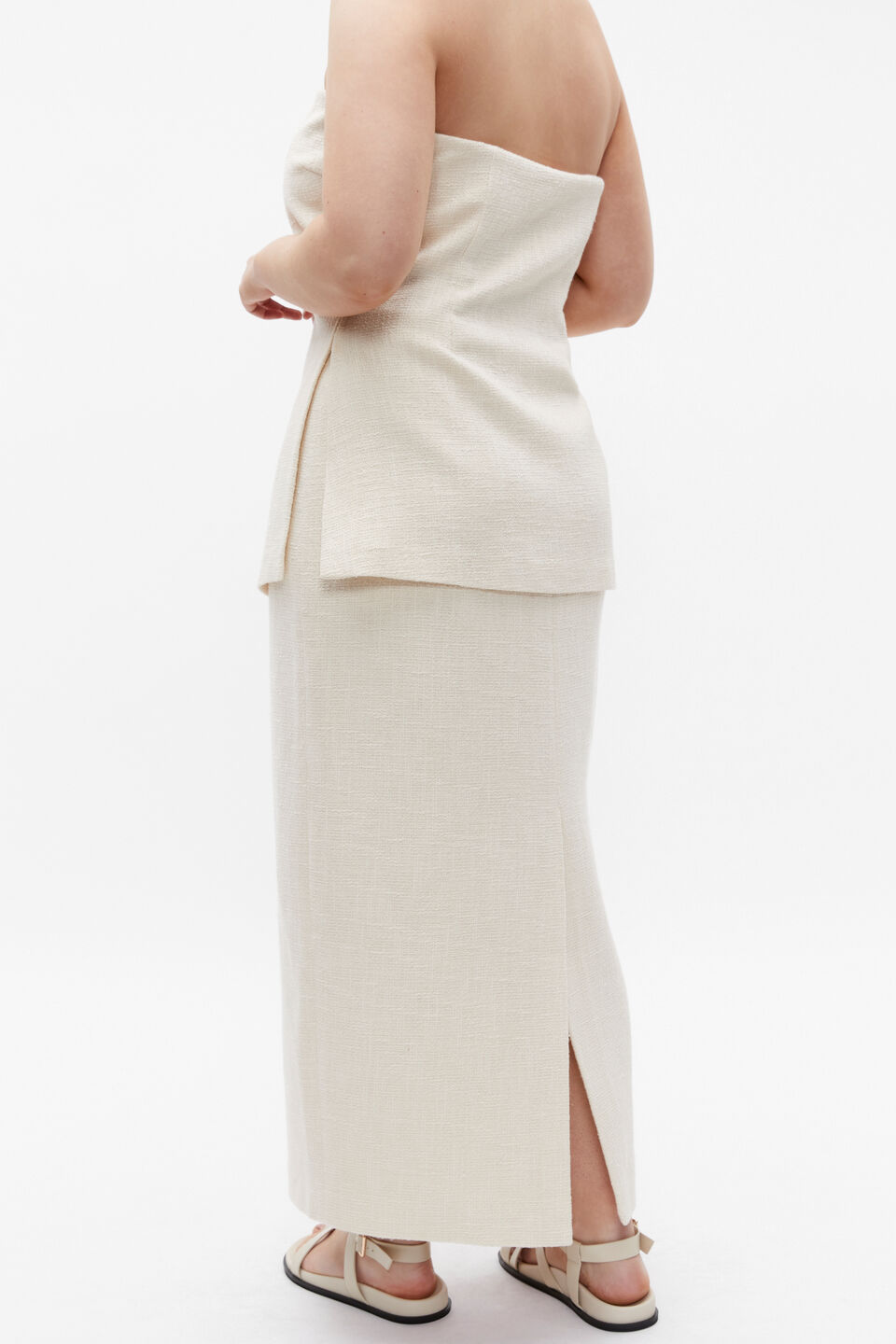 Tweed Pencil Skirt  Vanilla Cream