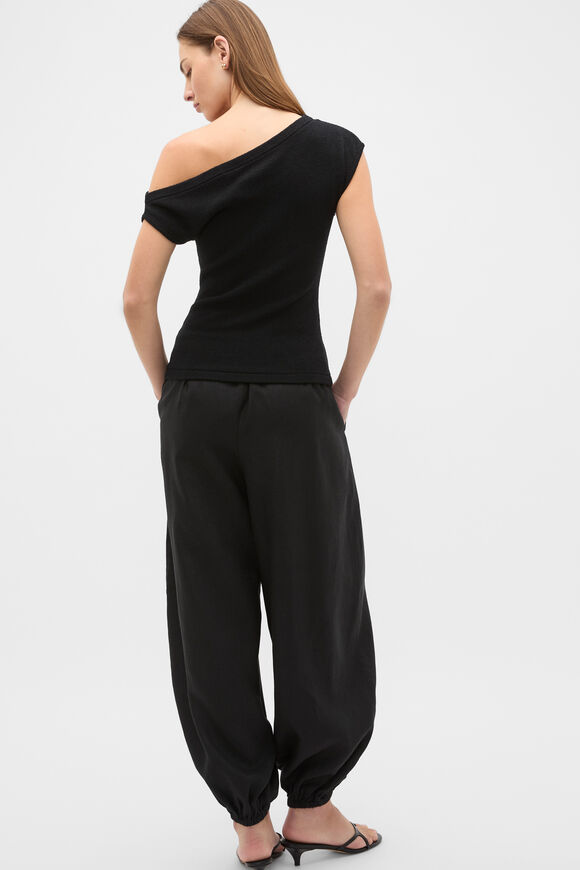 Drape Shoulder Knit  Black  hi-res