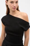 Drape Shoulder Knit  Black  hi-res