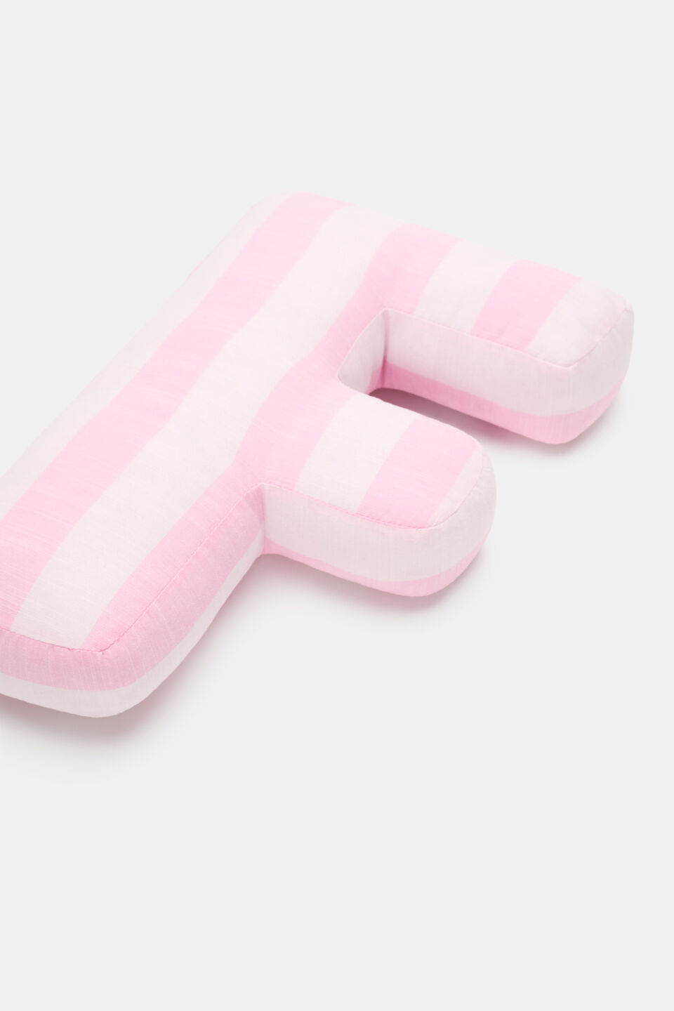Pink Stripe Initial Cushion  F