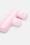 Pink Stripe Initial Cushion  F  hi-res