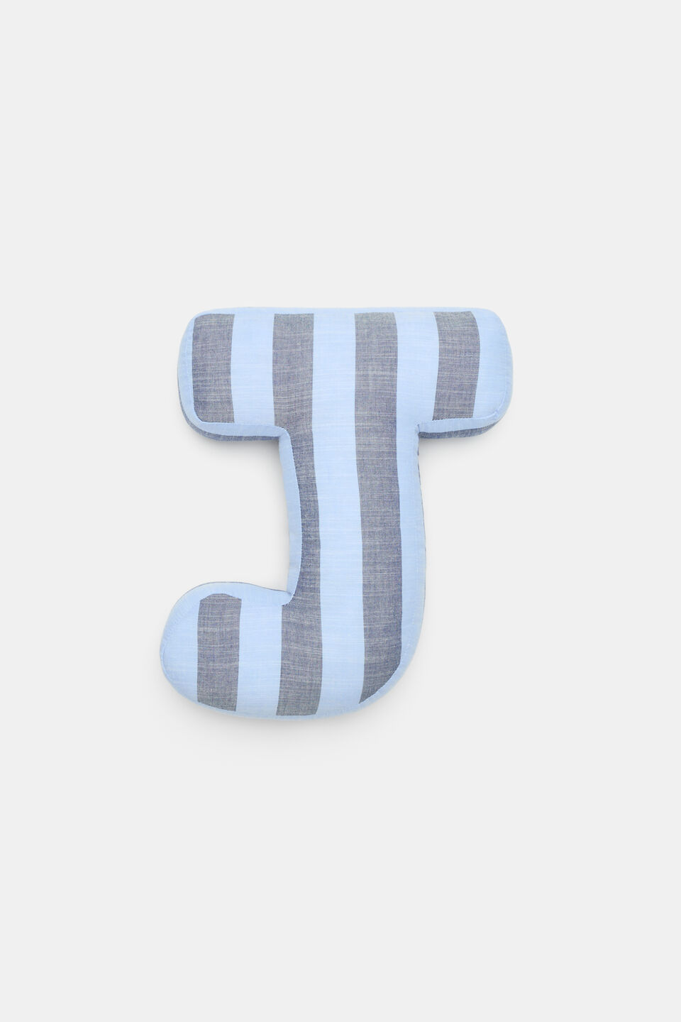 Blue Stripe Initial Cushion  J