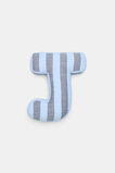 Blue Stripe Initial Cushion  J  hi-res
