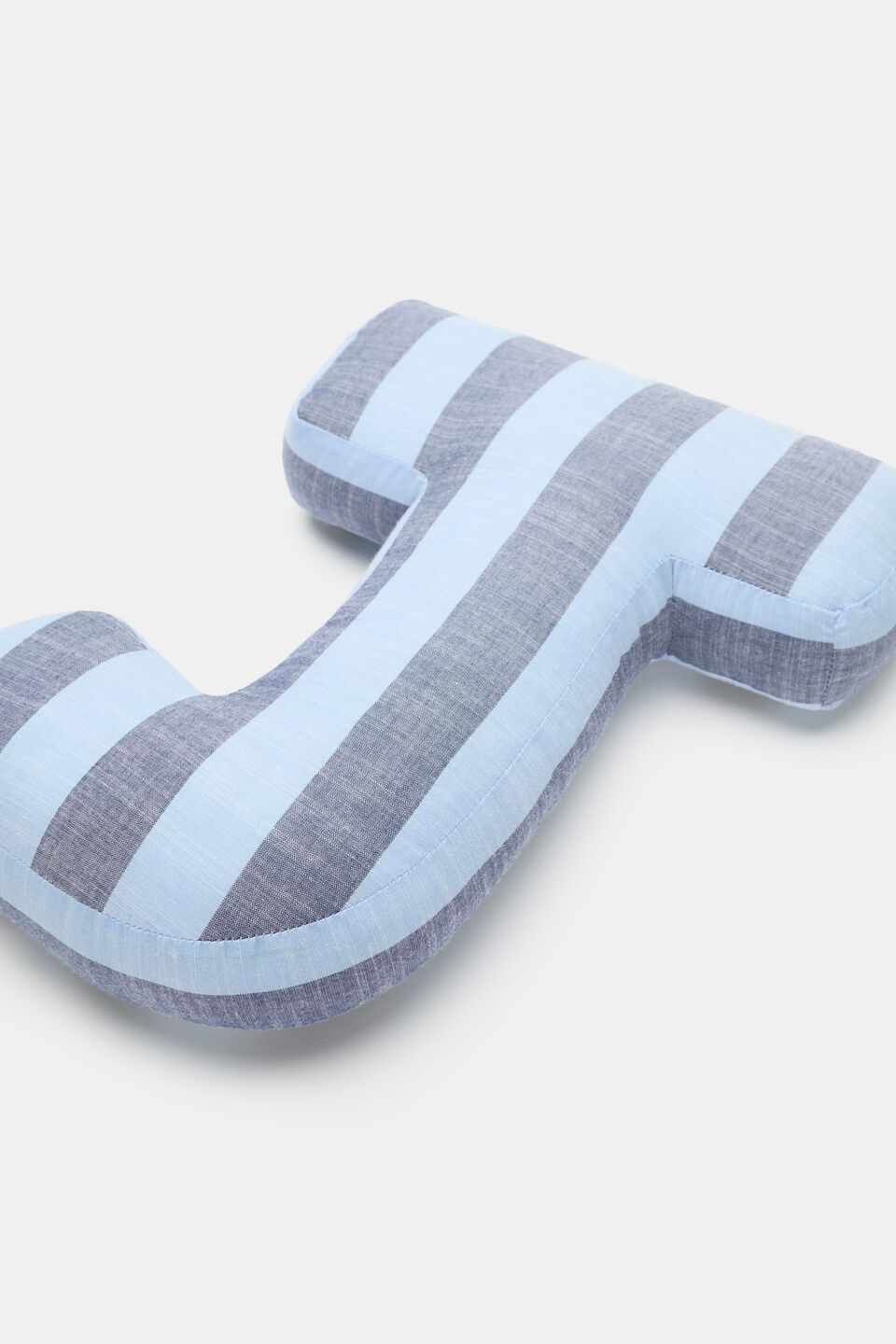 Blue Stripe Initial Cushion  J