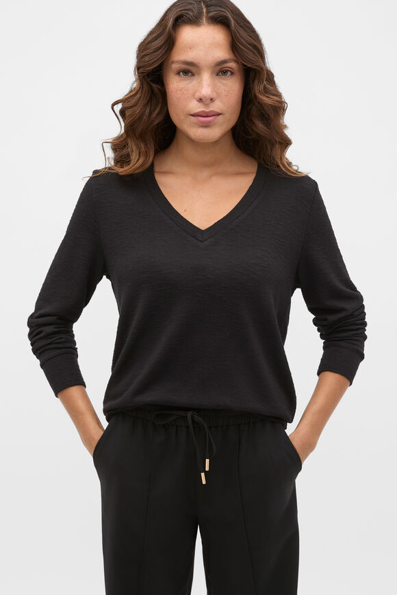Supersoft V Neck Top  Black  hi-res