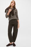 Textured Waffle Crew Neck Top  Coffee Bean Stripe  hi-res