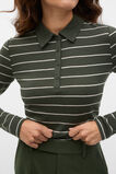 Australian Merino Henley Top  Deep Forest Stripe  hi-res
