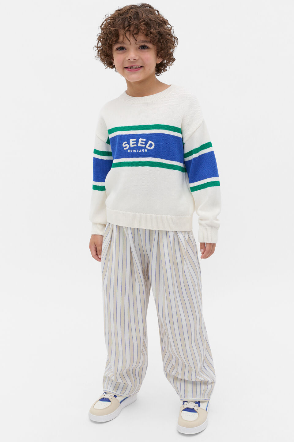 Retro Logo Knit Sweater  Classic Cream
