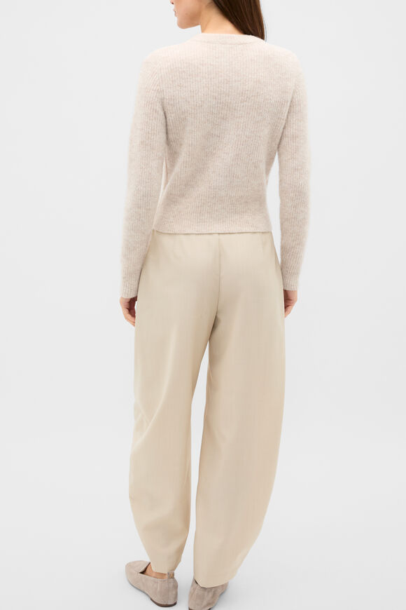 Alpaca Blend Fitted Cardigan  Cashew Cream Marle  hi-res