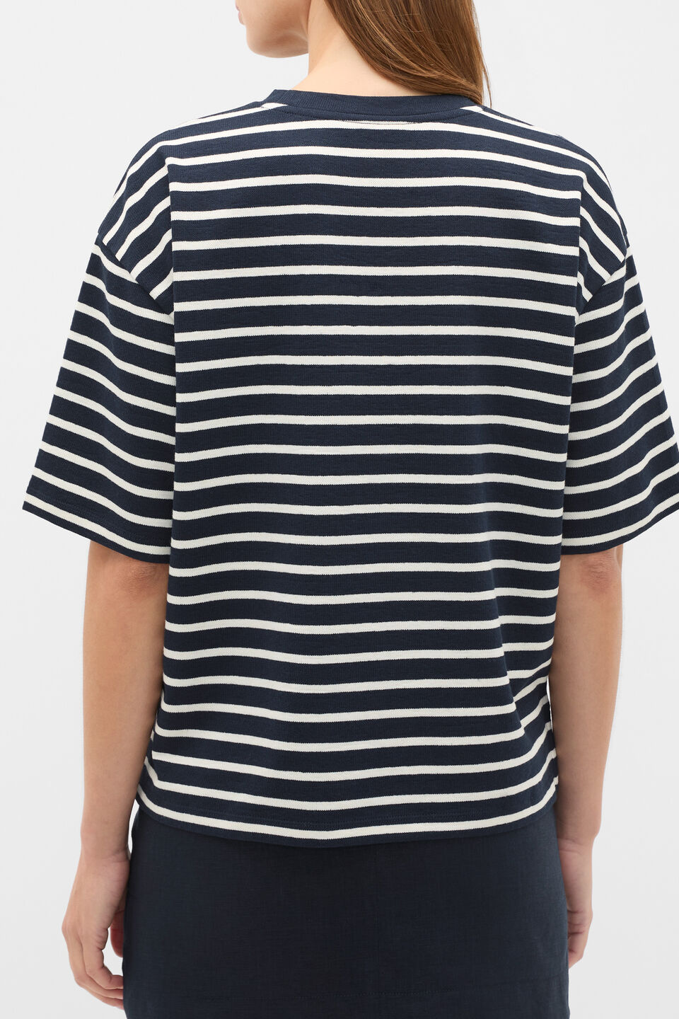 Rib Oversized Tee  Twilight Blue Stripe