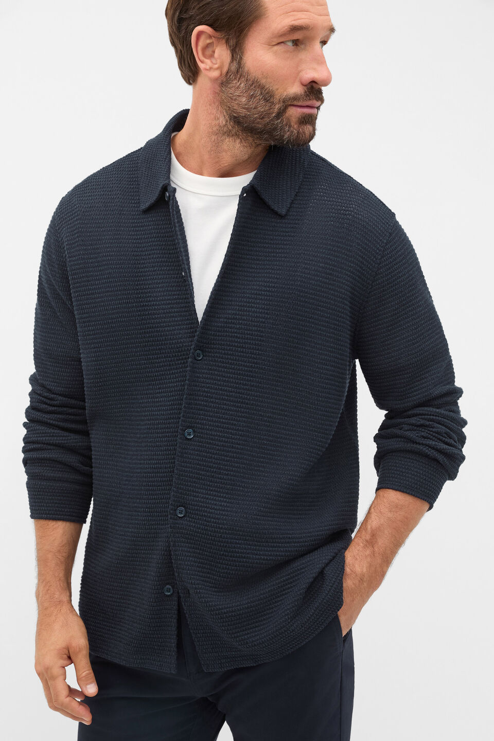 Textured Shirt  Midnight Blue