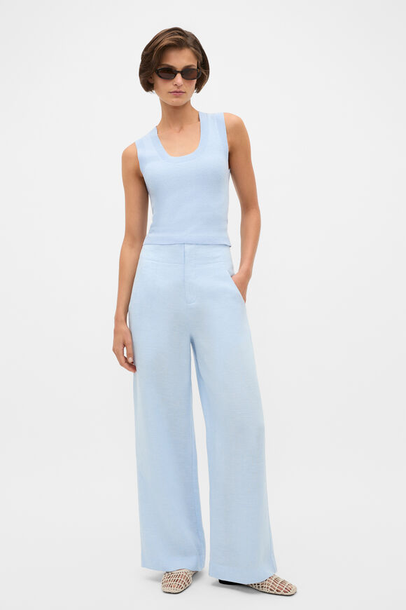 Core Linen Waisted Pant  Chalk Blue Crossdye  hi-res