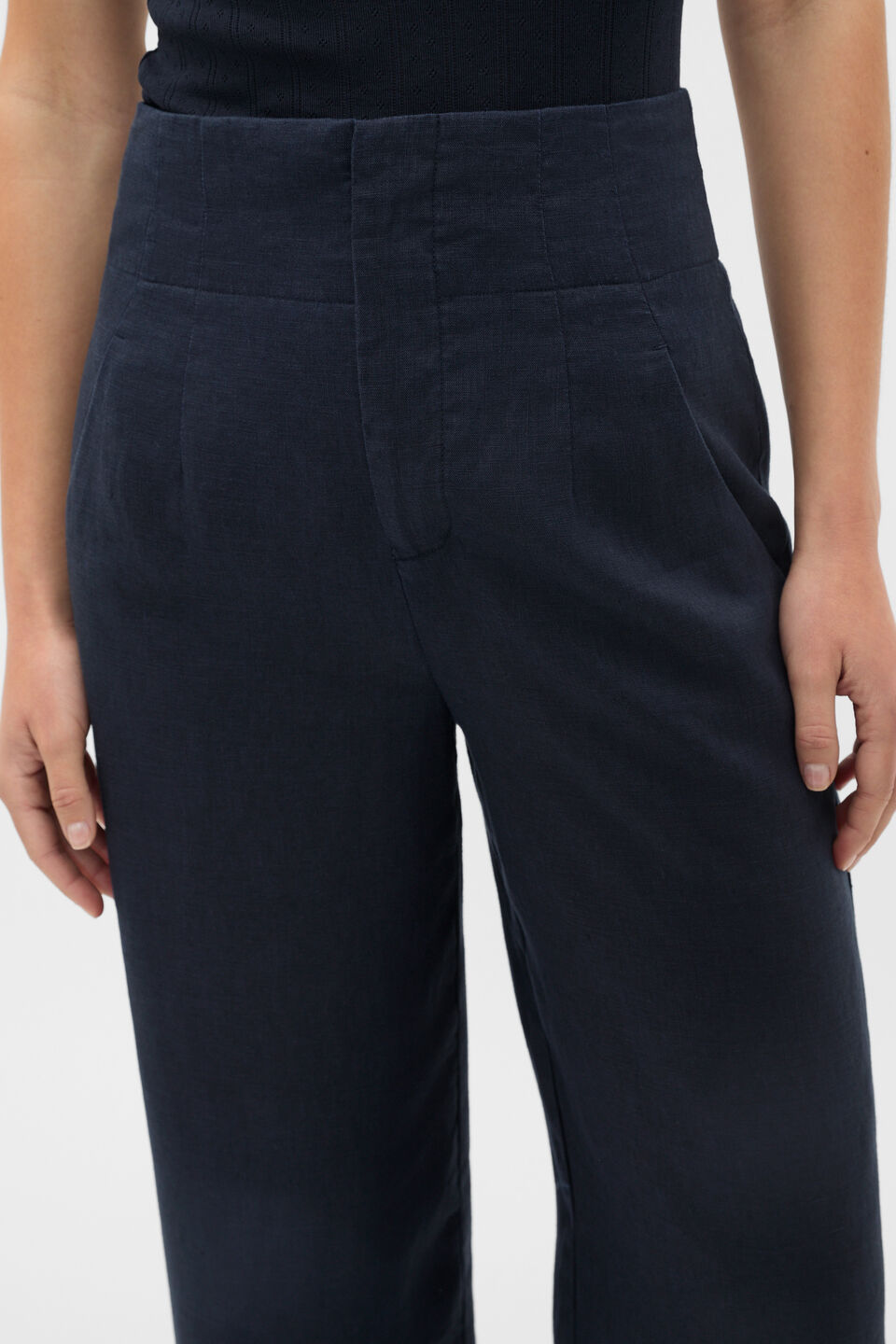 Core Linen Waisted Pant  Twilight Blue