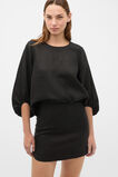 Core Linen Curve Hem Mini Skirt  Black  hi-res