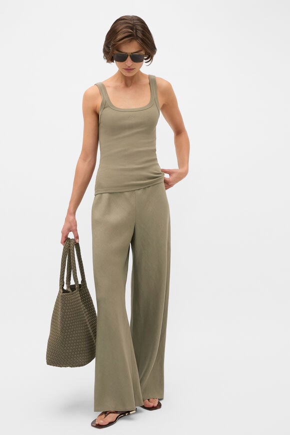Core Linen Easy Wide Leg Pant  Caper  hi-res
